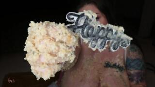 birthday cake smash on my tits