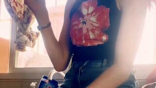 Real Housewife's Naughty Smoking Break: Indulging After Chores