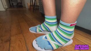 2 big nuts on my feet-socks & Flip-Flops B2B uncut + BTS - MASSIVE DOUBLE NUT FLOOD