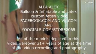 Alla hotly fucks and destroys ten inflatable toys with a sharp object, heels and nails