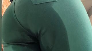 Seated Hold & Leaky Wetting in Tight Green Skinny Jeans