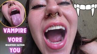 Giantess vore, VAMPIRE girl wants to eat you little man!!