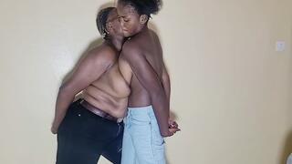 Aggressive Tit fight between Zippy and Navin. Tit bumping ,grabbing and punching.