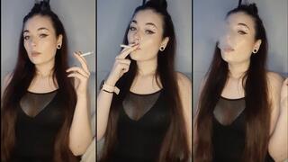 Smoking in a see through fishnet top, Will you be my valentine? - smokingrapunzel -smokingfetish