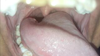 Tongue Fetish. Deep Mouth & Uvula Close View