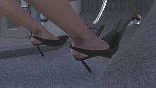 1975 Ford LTD Landau Cranking Template - Camilla in Square Toe Slingback Pumps 1080p