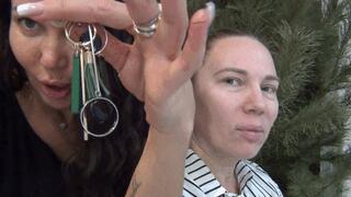 3 earrings into one hole