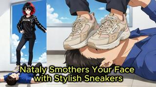 Sneaker Face Stomp - Nataly Smothers You Under Worn Stylish Trainers