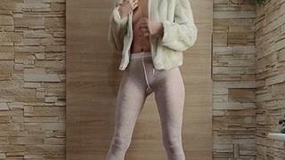 ANIA - A white outfit with high heels.