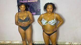 Real hair pulling cat fight with face slaps and real body punches