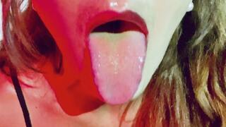 Dark Extreme Smoking - Choking Coughs, Thick Saliva, Teary Humiliated Eyes, Black Lingerie Red Lights 4K