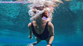 Carissa in the purple Neoprene swimsuit in the springs