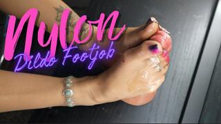 Nylon Dildo Footjob