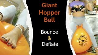 Topless GIANT Hopper Ball Bounce with NO BRA and Deflate