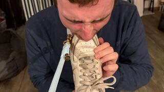 After a long day, lick my Nikes and eat your food off my socks