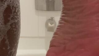 Getting my soles squeaky clean for you to lick! ðŸ‘…