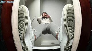 Trying to sneak out with friends lands you in Chicana 's GIANTESS JAIL! Shoe prison for you, but first SQUISH under her BARE FOOT!! - MP4