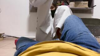 Latina stomps student's dick