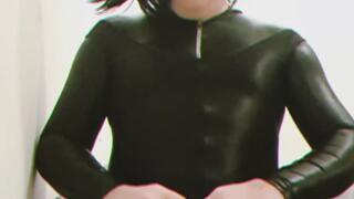 Ruby catsuit blowjob dildo