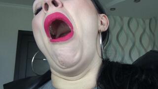 open mouth and yawns