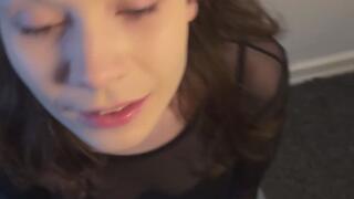 Deepthroating her StrapOn POV