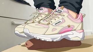 Sakura Crushes Your Cock Under Cute Pink Sneakers | Femdom Cock Trampling Shoejob Sneaker Cock Crush Animation