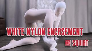 White Nylon Encasement with Squirt Wetting Nylons