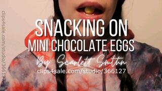 Snacking On Mini Chocolate Eggs