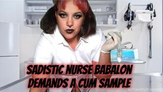 Sadistic Nurse Kitty Babalon Demands a Cum Sample Captioned | Pegging | Gloves | Custom