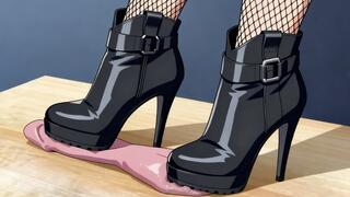 Cock & Balls Trampling in High Heel Boots - Sakura Flattens Your Cock Under Elegant Stilettos | Femdom Dick Crush Animation
