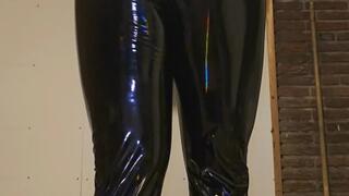 Shiny rainbow Latex leggings