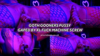 GOTH GOONERS PUSSY GAPED BY XL FUCK MACHINE SCREW