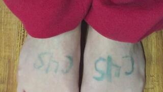 BLONDE HARDWOOD FLOOR FOOT FETISH