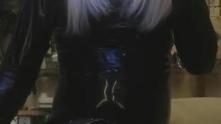 Smoking 2 cigs in a holder mistress