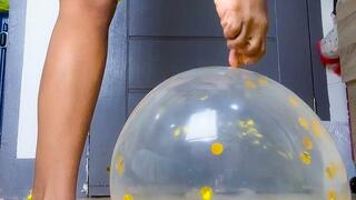 Sexy Looner Camylle Barefoot Pops Your Transparent Confetti Filled Balloons