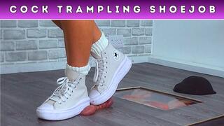 Goddess Amber - Smashing The Cum From Your Balls Under My Converse Chuck Taylor Platform Trainers (229) - Stage Cam - CBT Cock & Balls Trampling Shoejob