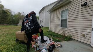 Goddess Stomping Disgusting Trash in Sexy Black Boots