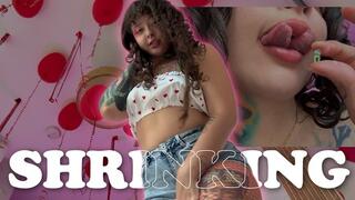 The pretty girl from college has a strange fantasy. Shrinking fetish. Vore.