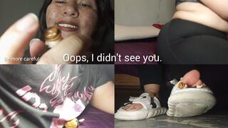 Oops I Did not See You. Giantess and tiny man