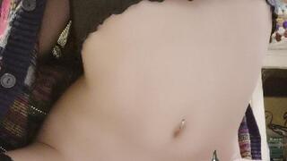 nerdy hipster trash fucks herself in the hallway