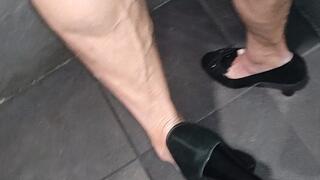 Vintage heels to bare feet