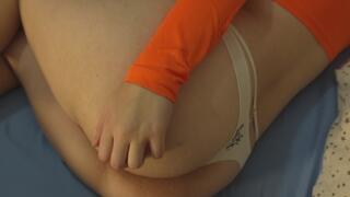 The Indian Stepsister is masturbating in white panties and I went there because I want to ask her to masturbate. Then we masturbate together. She gives me a nice handjob. Then she sucks my cock and I fuck her pussy. In the end, my cock cums with a