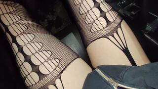 Sarah - Cranking in Sexy Garter Stockings Late At Night - Sexy Thigh POV