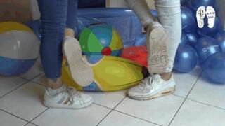 Inflatables crushed under old Sneakers