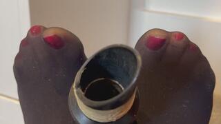 Letting Henry suck my tired feet