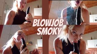 Steamy blowjob and lots of saliva on my dildo