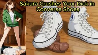 Cock & Balls Trample in Converse Sneakers - Mistress Sakura Femdom JOI Cock Trampling Animation