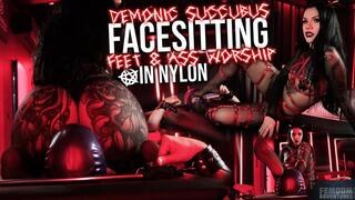 Nylon Facesitting Feet and Ass Worship for Demonic Succubus [FHD mp4] | Demoness Luna | Femdom