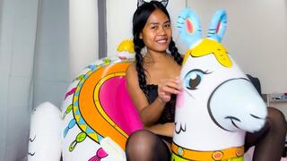 Sexy Looner Camylle Plays Rides And Pops Your Huge Inflatable Alpaca Pool Toy