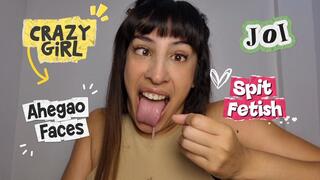 Crazy girl, she jerks you off very excitedly with ahegao and her dripping spit ( Video request )